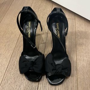 Saint Laurent Jane 105 Bow Sandals SZ 37.5
